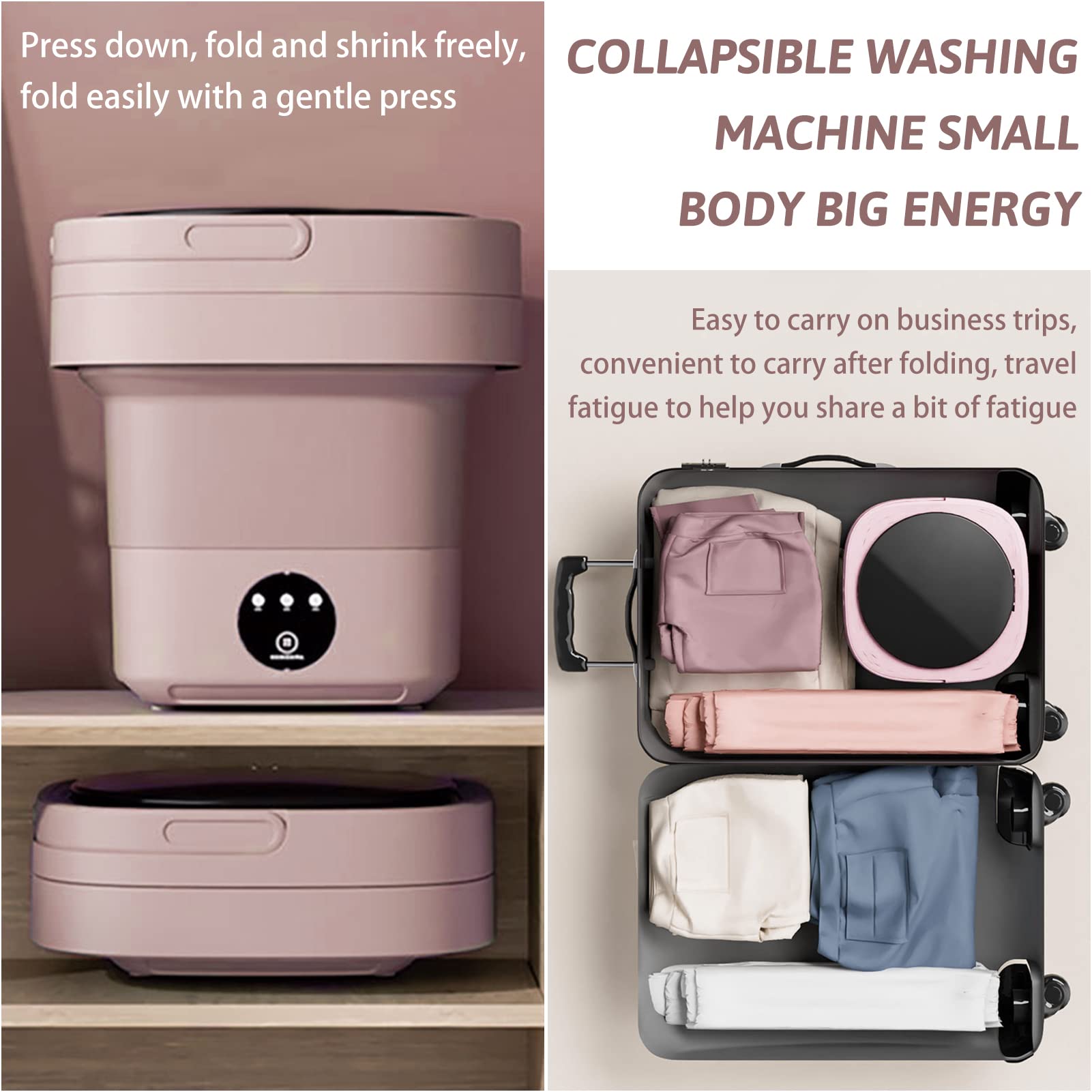 Amazon.co.jp: SAEYZ ポータブル洗濯機 6.5L折りたたみ洗濯機 洗濯機